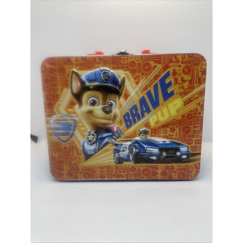 Nickelodeon Paw Patrol The Movie 'Brave Pup' Embossed Tin Lunch Box With Puzzle-